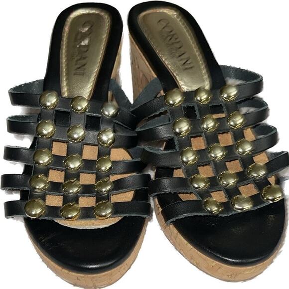 Cardani Italian made shoes in excellent condition black with gold embellishment - Picture 4 of 8